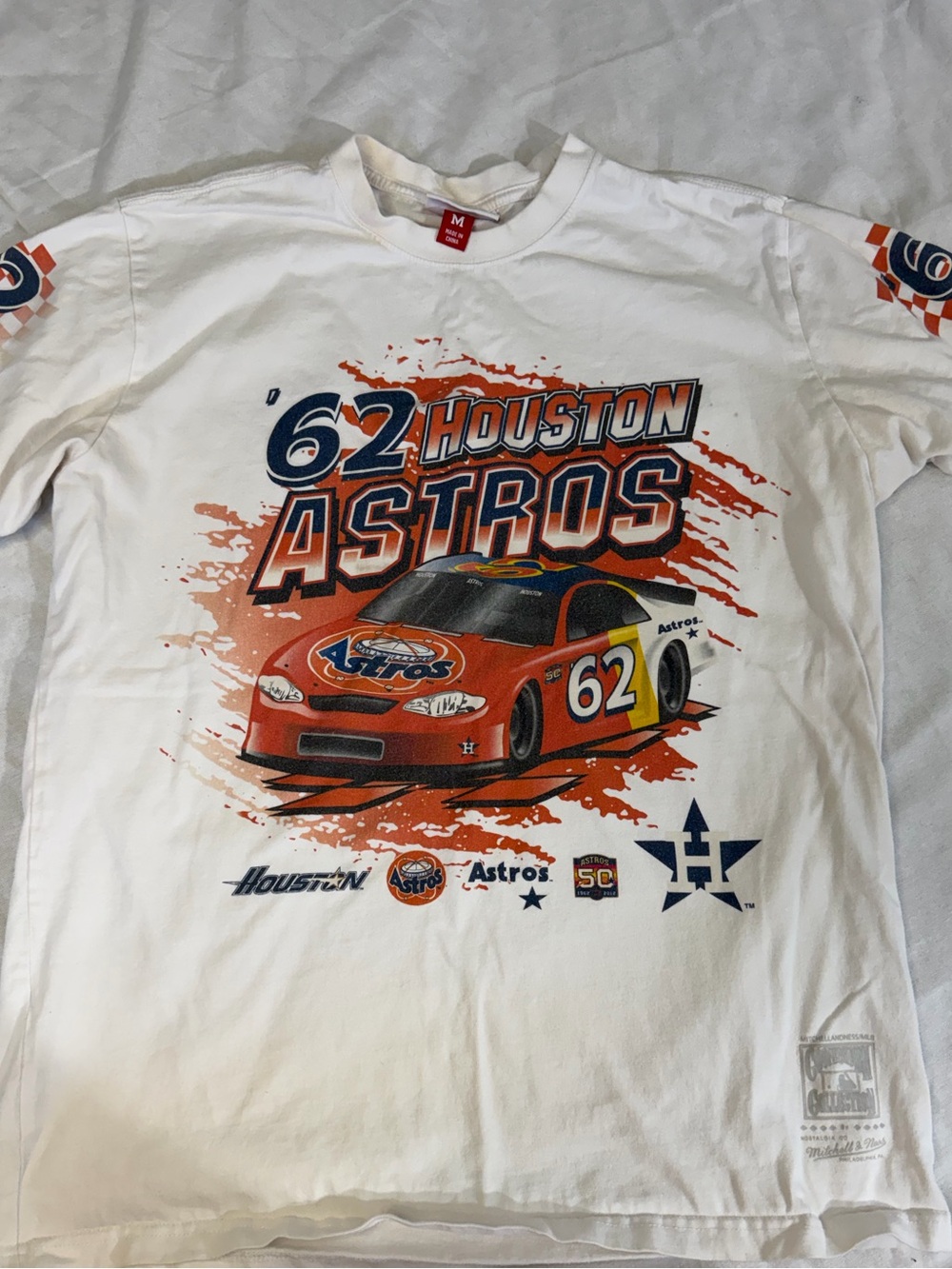 Houston Astros White & Orange Kids Racing Graphic Tee